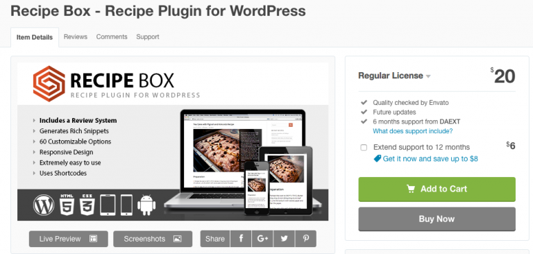 recipe-box plugin ricette wordpress