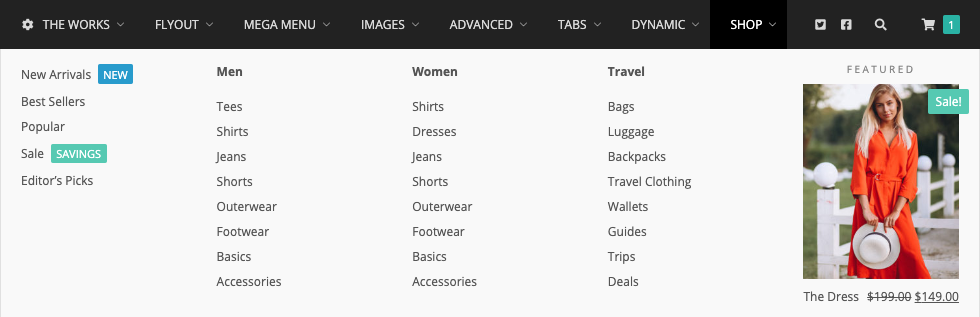 ubermenu - plugin wordpress per la gestione dei menu